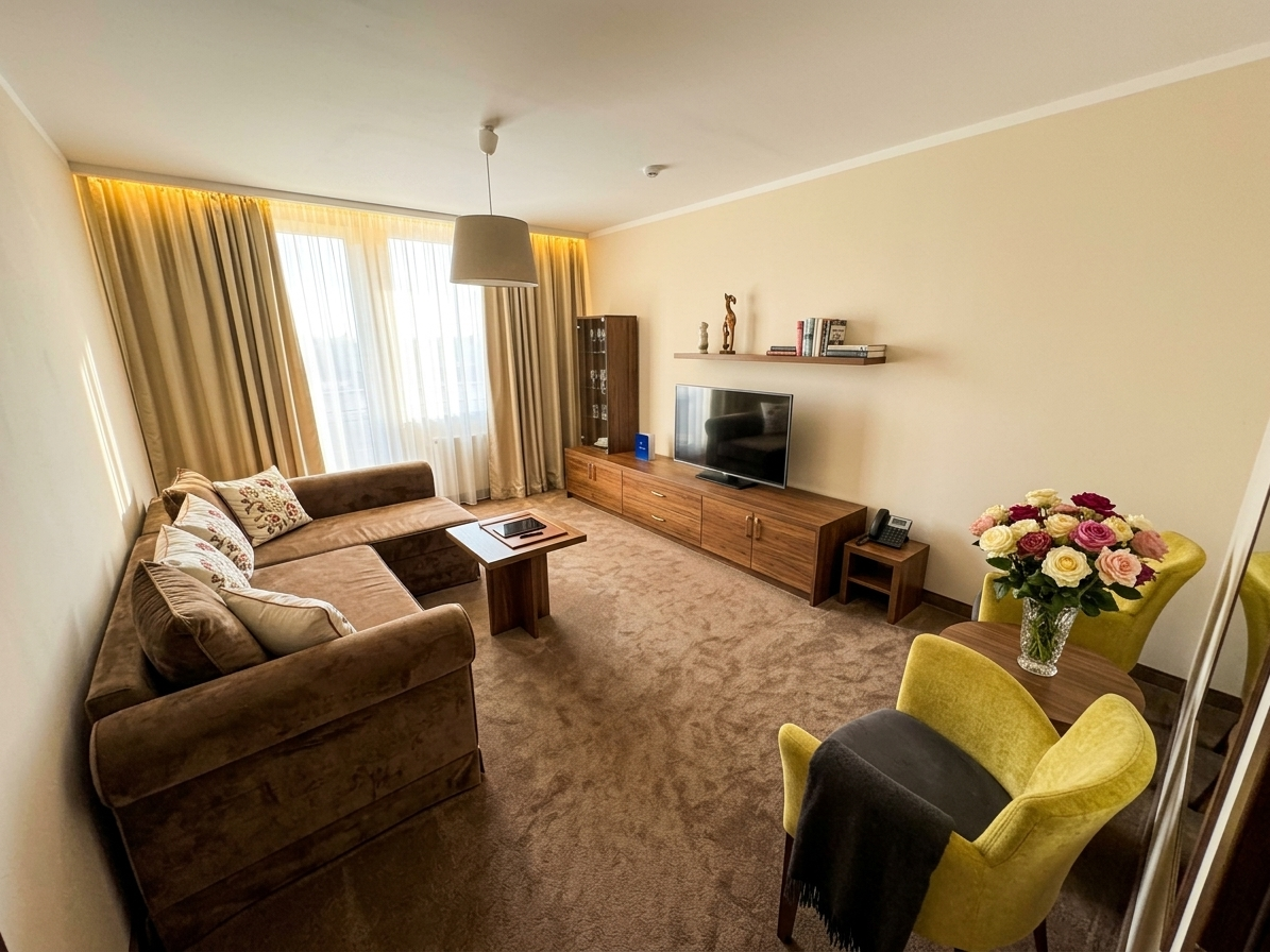 Separate living room in the Hotel Spectrum apartment