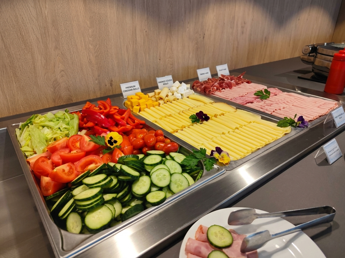 Fresh vegetables at the breakfast buffet